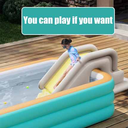 Kids Inflatable Slide with Detachable Swimming Pool Anti-Tip Over Stable Design Indoor and Outdoor Fun Inflatable Play Toy