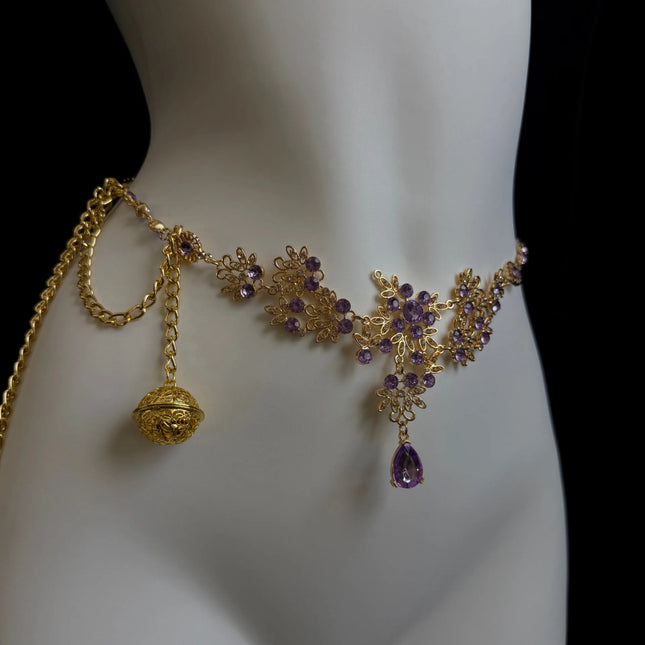 Amethyst Tassel Nipple Clamps Sensual Bondage Rings Detachable Bell Waist Chain SM Erotic Accessories Adult Sex Toys 가슴 자위