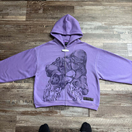 Harajuku Jojo Bizarre Adventure Hoodies Women Moody Blues Zip-Up Anime Hoodie Hip Hop Couples Y2k Street Sweatshirt Men Clothing