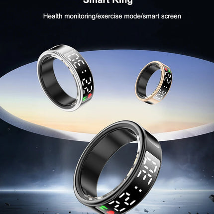 Smart Ring For Men Women Multifunctional Health Tracker Heart Rate Blood Oxygen Monitor Sport 5ATM Waterproof Ring Sleep Fitness