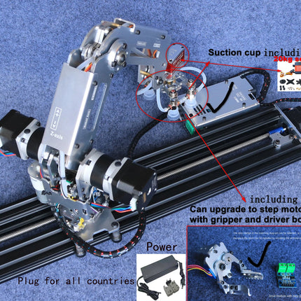 Multi Axis Robotic Arm Industrial Stepping Metal Manipulator For Arduino 2560 Robot DIY Kit with Suction Cup/Stepper Motor Claw