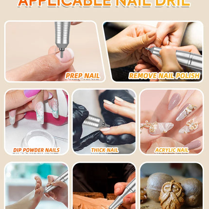 DianaBeauty 45000RPM Electric Nail Drill Machine Rechargeable Nail Polisher Portable Nail File For Gel Nails Remover Manirure