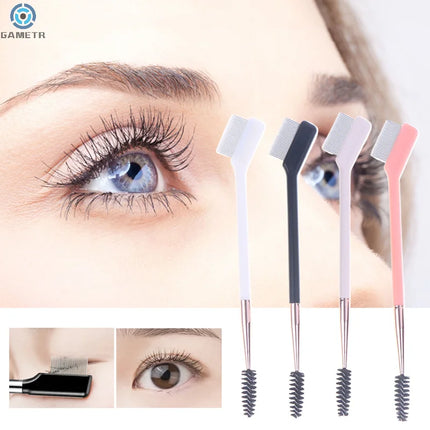 1PC Double Headed Eyebrow Brush Steel Needle Eyelash Comb Contouring Eye Brow Eyeliner Makeup Brushes Eyes Cosmetic Brushes