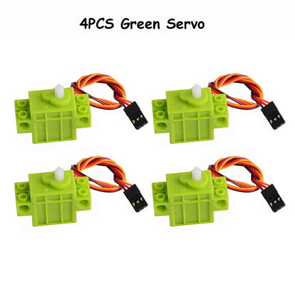 4PCS Geekservo 360 Degree Continuous Rotation Servo Wheel Compatible with Legoeds Building Blocks Micro:bit Robot Smart Car Toys