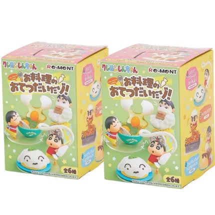RE-MENT Crayon Shin-Chan Helps With Cooking Series Blind Box A Complete Set Of Miniature Scene Figures Trendy Toys Desktop Gifts