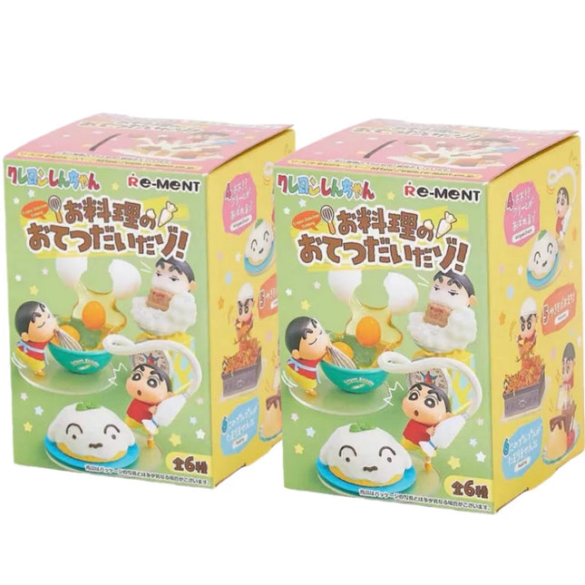RE-MENT Crayon Shin-Chan Helps With Cooking Series Blind Box A Complete Set Of Miniature Scene Figures Trendy Toys Desktop Gifts
