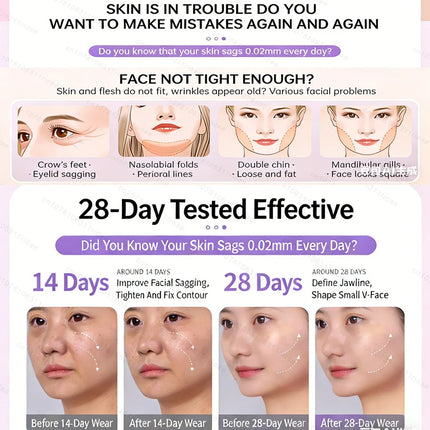 Double Layer Upgraded Chin Up Mask V-Line Face Lift Tighten Mask Face Lifting Belt Anti Wrinkle Facial Massage Strap Skin Care ﻿
