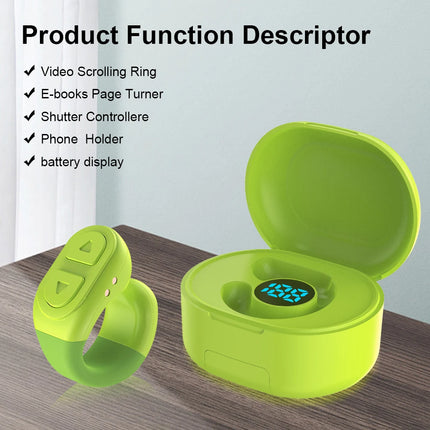 For  Scrolling Ring Wireless Camera Shutter Selfie Button Kindle App Remote Page Turner Clicker for iOS Android Cell Phone