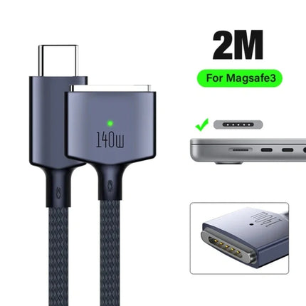 PD 140W Type-C To Magsafe 3 Fast Charge Cable for MacBook Pro 2023(M2,14/16‘’),MacBook Air 2022(M2),MacBook Pro 2021(M1,14/16‘’)