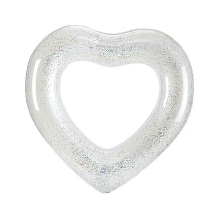 Inflatable Swimming Ring Love Swimming Ring Sequined Swimming Ring Pvc Heart-shaped Floating Ring Floating Row 120cm Water
