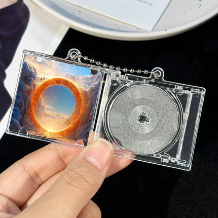 1/30Pcs Blank Album Mini CD Case Keychain DIY Peripheral Commemorative Keyring for Car Backpack Key Pendant Hanging Decoration
