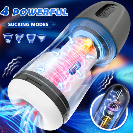 Automatic Sucking Male Masturbator Vibration Blowjob Machine Masturbation Cup With 4 Suction&12 Vibrating Modes Sex Toys for Men