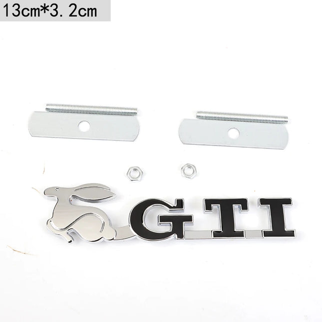 Car Front Grille Badge Metal GTI Logo Sticker For VW GTI Polo Golf 5 6 Passat B3 Scirocco Tiguan Jetta Touareg Beetle Touran CC
