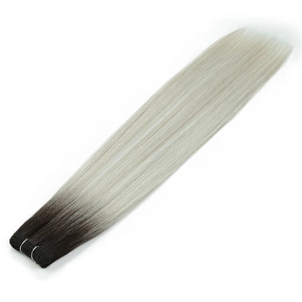 Alibaby Straight Hair Bundles Extensions Smooth Ombre Hair Weaving 26Inch Long Synthetic Straight Hair Bundles Full to End 150g