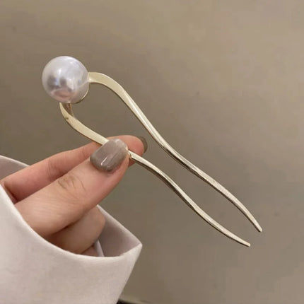 New Pearl U-shaped Tassel Hair Sticks Women's Fashion Ponytail Metal Hairpin for Girls Styling Tools Delicate Hair Accessories