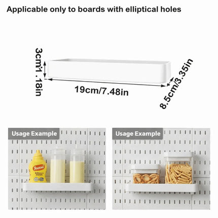 Wall-Mounted Storage Board with Hooks DIY Pegboard Space-Saving Storage Organizer Board for Kitchen Bedroom Bathroom Study Room