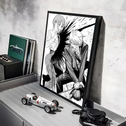 Classic Anime C_Chainsaw M_Man Poster Decorative Wall Art Stickers Mural Photo Print for Home Living Room Hallway Decor