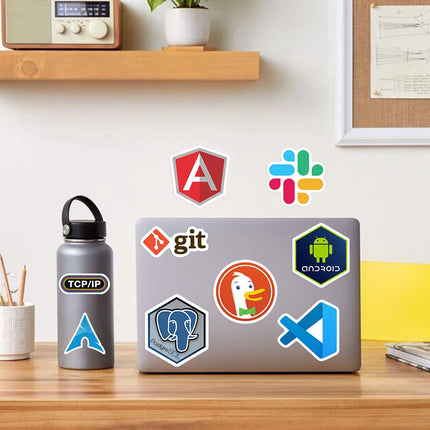 Fun Developers Stickers Programming Logo Github Go JAVA JS PHP OpenAi DIY Toy Gift Decal for Laptop Phone Luggage Waterproof