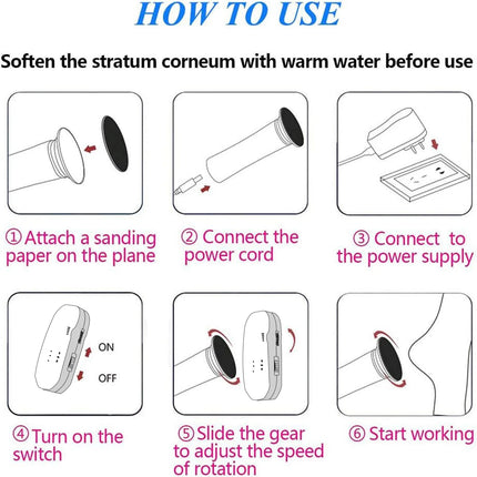 Adjustable Speed Electric Foot Grinder USB Powered Foot File Professional Callus Dead Skin Remover for Foot Care