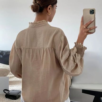 2025 Plus-Size Summer Blouse – Lightweight, Loose-Fitting, Boho-Chic Shirt with Notched Collar, Lace Panels, and Embroidered Flo