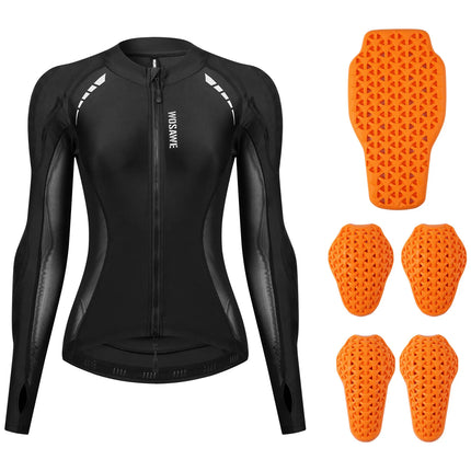 WOSAWE Women Motorcycle Riding Shirt Protective Jacket Breathable Slim Fit Armor Padded Motorbike Clothing
