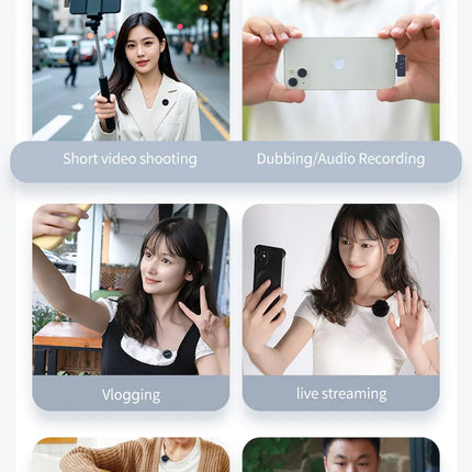 LINIM M8 Wireless Lavalier Microphone Noise Cancellation 23H Battery for iPhone Camera Type-C for Vlog Interview Live Streaming