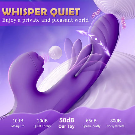 3 IN 1 App Control Tapping Flapping Vagina Rabbit Vibrator for Women Wiggle Tongue G-Spot Masturbator Adult Sex Toys for Women