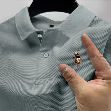 Men's Casual Polo Shirt Trendy Printed Street Wear Short-Sleeved Business Casual Top Quick Drying Breathable Clothing Polo Shirt