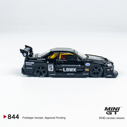 MINIGT 1:64 Nissan LB-ER34 Super Silhouette SKYLINE Black mgt alloy Car Model 844