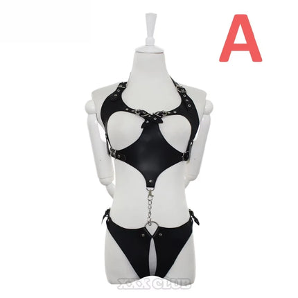Thierry Adult Sex Game Products Erotic Queen Adjustable Body Harness Bondage Restraints Fetish Exposed Breast Open the Crotch