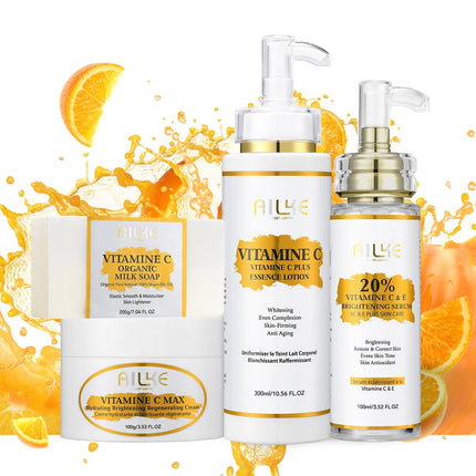 AILKE Lightening Body Cream, With Vitamin C, Hyaluronic Acid, Shea Butter, Reduce Black Spots, Even Skin Tone, Hydration Lotion