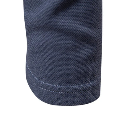 New men's long-sleeve cotton polo, embroidered, sport collar, trendy & versatile.