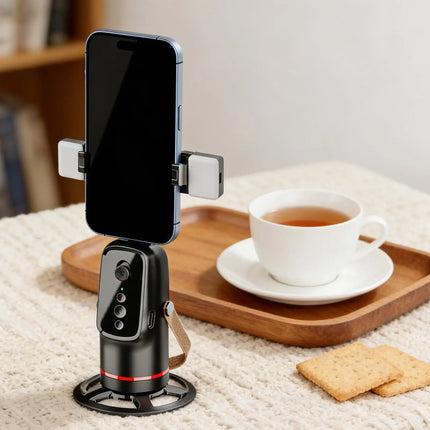 Face Tracking Tripod 360 Degree Rotation Auto Stand Tripod That Follows Your Movement for Live Streaming Selfie Video Recording