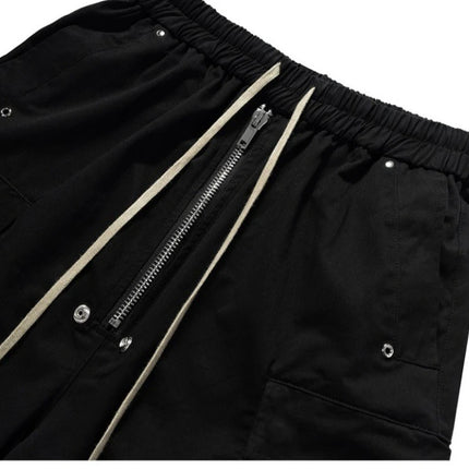 2025 Dark RO Style Drawstring Multi-pocket Tooling Shorts Men's Niche Casual Loose Straight Five-point Pants