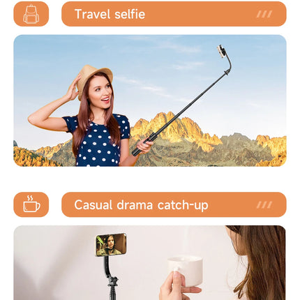 Wireless Selfie Stick Tripod Stand with Magnetic Bluetooth Remote Extendable Tripod for Apple iPhone Live Streaming Video Record