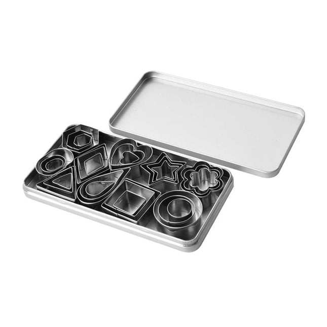 30Pcs Mini Cookie Cutter Set With Box Stainless Steel Sugar Biscuit Veggie Cutters Cookie Fondant Cake Pastry Mold Baking Tool