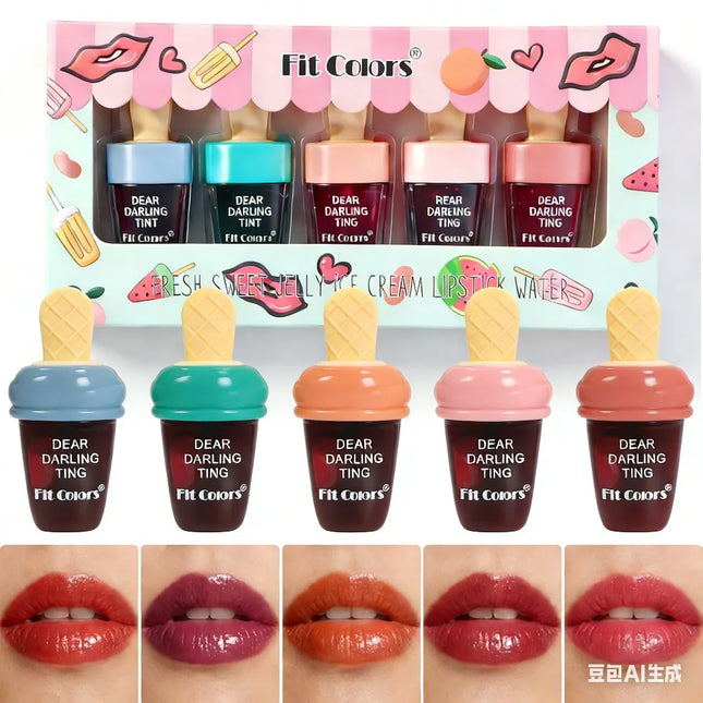 Moist Smooth Ice Cream Dyed Lipstick - Easy To Color Long-lasting Sweatproof No Cup Staining MakeupEssential Ice Cream Liptint