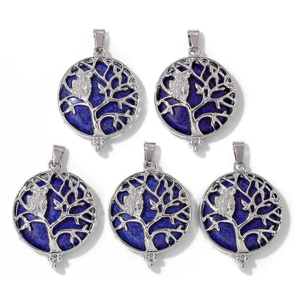Blue Lapis Lazuli Pendant Gems Cross Hand Oval Shape Natural Stone Lapis Lazuli Charms for Jewelry Making Necklace DIY Bracelet