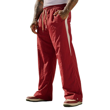 Autumn New Arrival Casual Pants Men's Loose Cotton Casual Pants Wide-Leg Fashion Patchwork Sports Long Pants American Sportswear