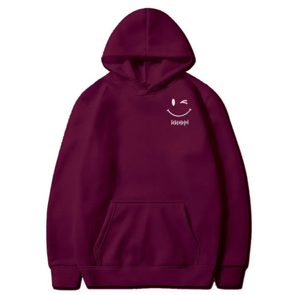New Smiley Face Fun and Fashionable Couple Hooded Sweatshirt, Loose and Casual Hooded Sweatshirt, Running Sports Coat