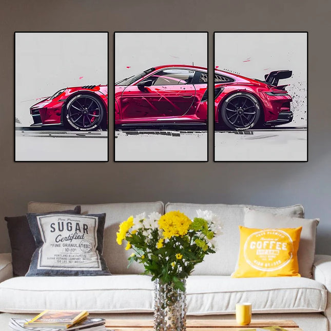 3Pcs Supercar Posters Sports Cars Print Famous Cars Canvas Painting Car Wall Art for Boys Room Home Decoration Birthday Gift