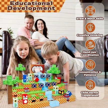 100PCS Magnetic Blocks Adventure Building Set STEM Educational Toys 3D DIY Creative Decor Gift For Kids Holiday Present
