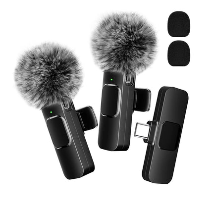 K60 Wireless Lavalier Microphone Mini Audio Video Recording Mic For iPhone Android Laptop Live Gaming Mobile Phone Microphone