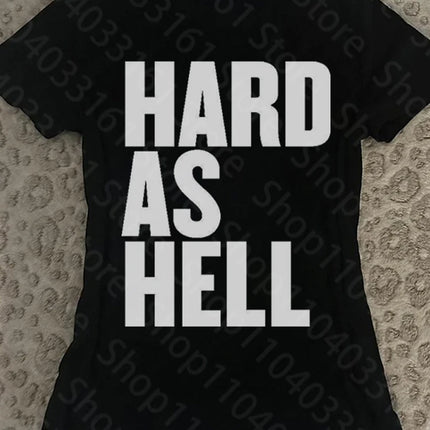 Punk Gothic Printing Slim Fit T-shirts Emo Girls Retro Letter Printing Y2K Women's Clothing 2000s Fashion Casual Summer T-shirts