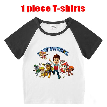 Children's Summer Pajama Set Kids Cartoon PAW Patrol T-shirt+Shorts Sets Boys Cotton Tops+Shorts 2Pcs Baby Boys Girls Sport Suit