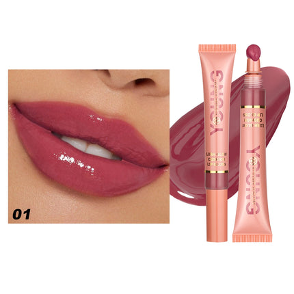 YOUNG VISION  6 color Liquid Water Brightening Lip Color Plush Brush Head Squeezing Lip Color Moisturizing  Lip Glaze