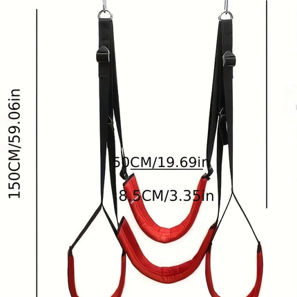 Hang Rotation Sex Swing Seat Black Red 4 Sponge Seat with Headrest Swing Hanging Rod Triangular Bracket Stainless Steel Hooks
