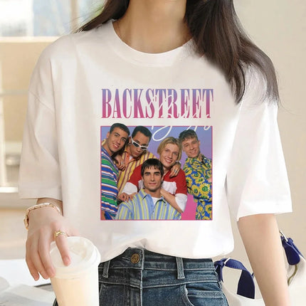 Backstreet Boys Classic Album Poster Graphic Print T-Shirt for Fans Men Women Crewneck Cotton New Fashion Oversized Casual Tops