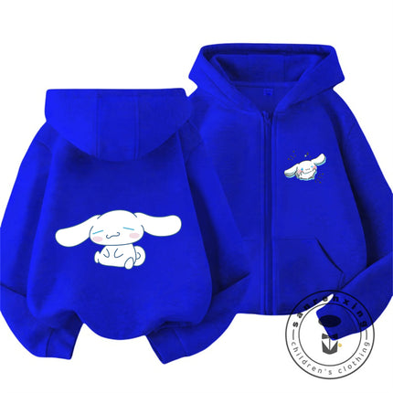 Cinnamoroll 2026 Kawaii Zipper Hoodie 3-14Y Kids Autumn Winter Cute Cartoon Street Hot Fashion Outdoor Casual Trendy Warm