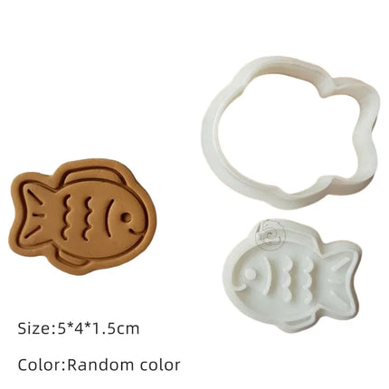 Cartoon Fish Cookie Mould Mini Cute Kids Cake Decorating Mould Fondant Cookie Embossing Mold Animal Cookie Cutter Baking Set